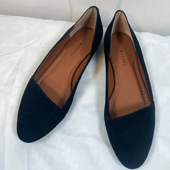 Lucky Brand - Black closed toed flat shoes mules - 8 - like new - Picture 2 of 3